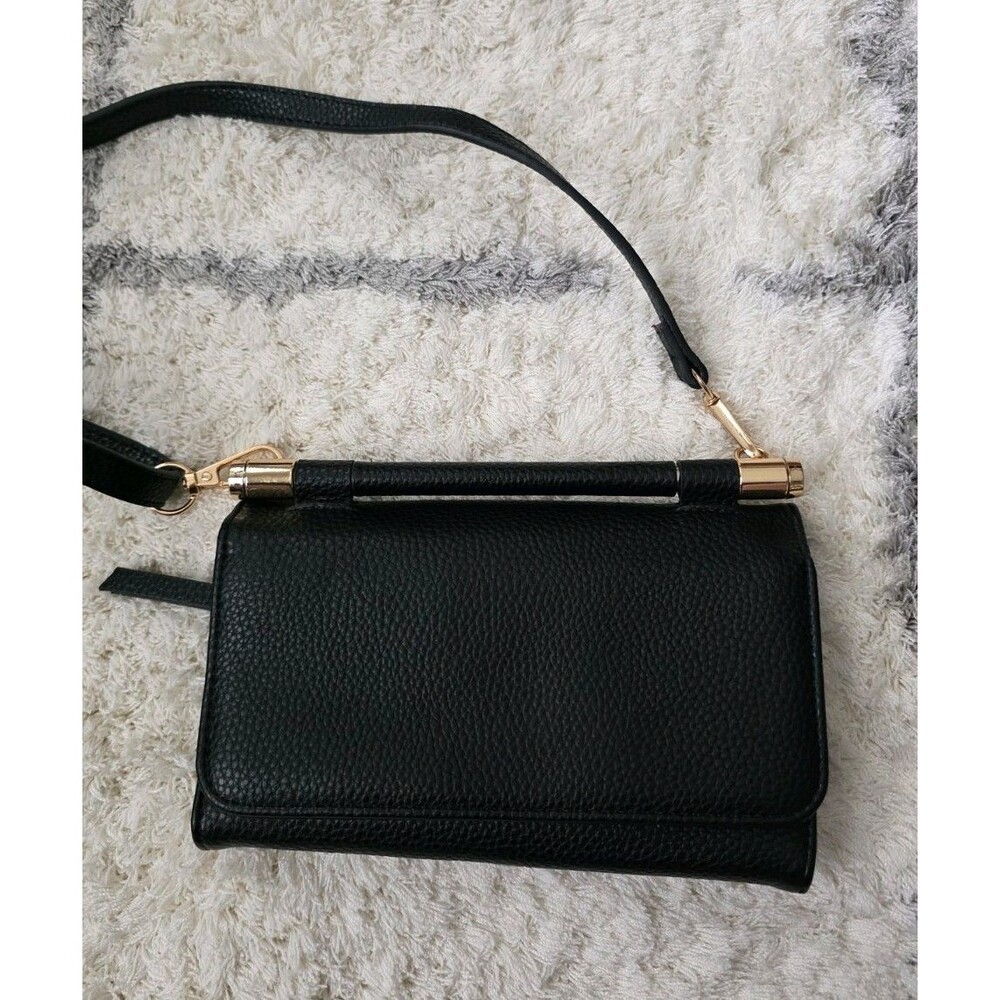 Black Faux Leather Crossbody Purse